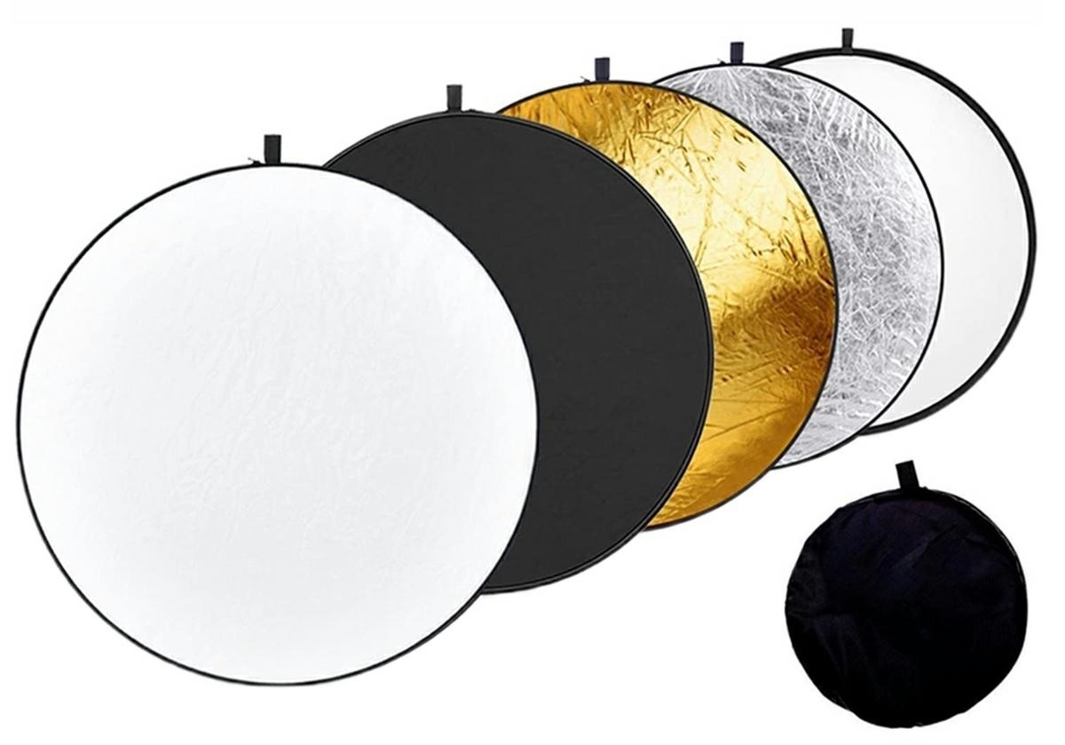 Blende fotografie, reflexie/difuzie, 5 bucati multicolore cu difuzor, husa depozitare, diametru 60 cm - imagine 10